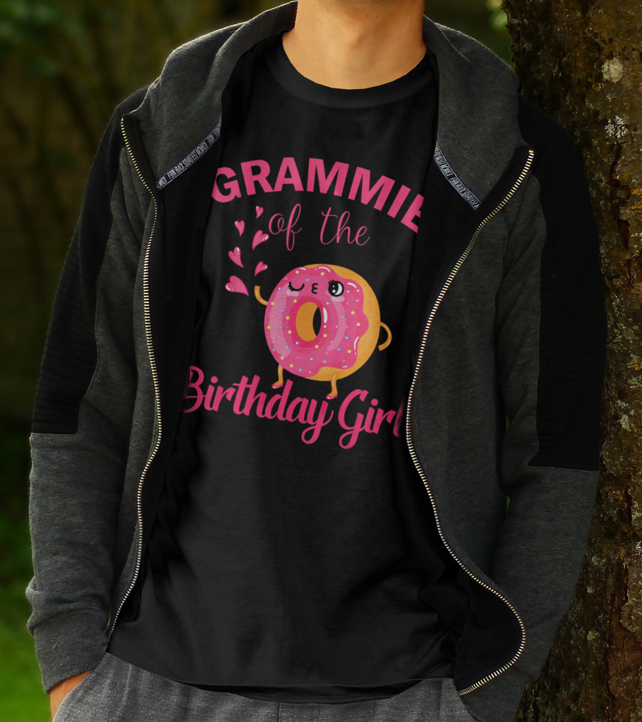 GRAMMIE Of The Birthday Girl Donut With Hearts T-Shirt