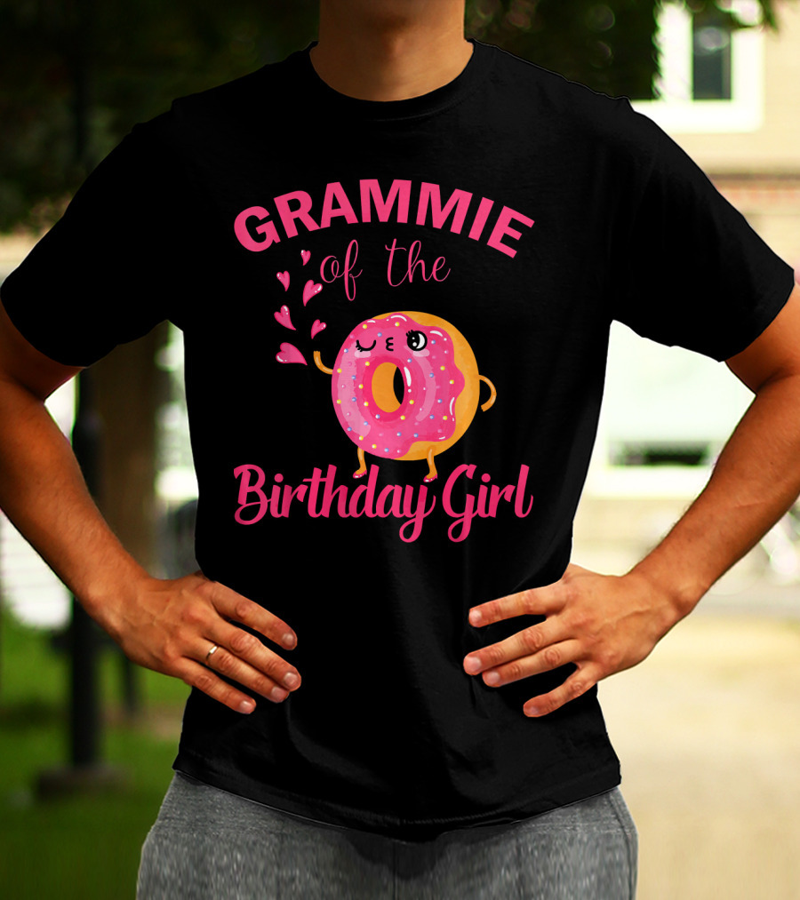 GRAMMIE Of The Birthday Girl Donut With Hearts T-Shirt