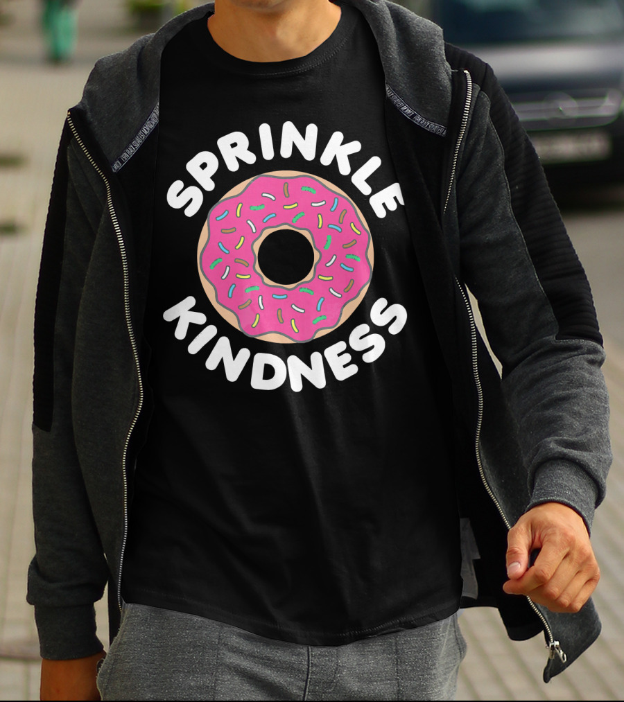 Sprinkle Kindness Pink Donut With Colorful Sprinkles T-Shirt