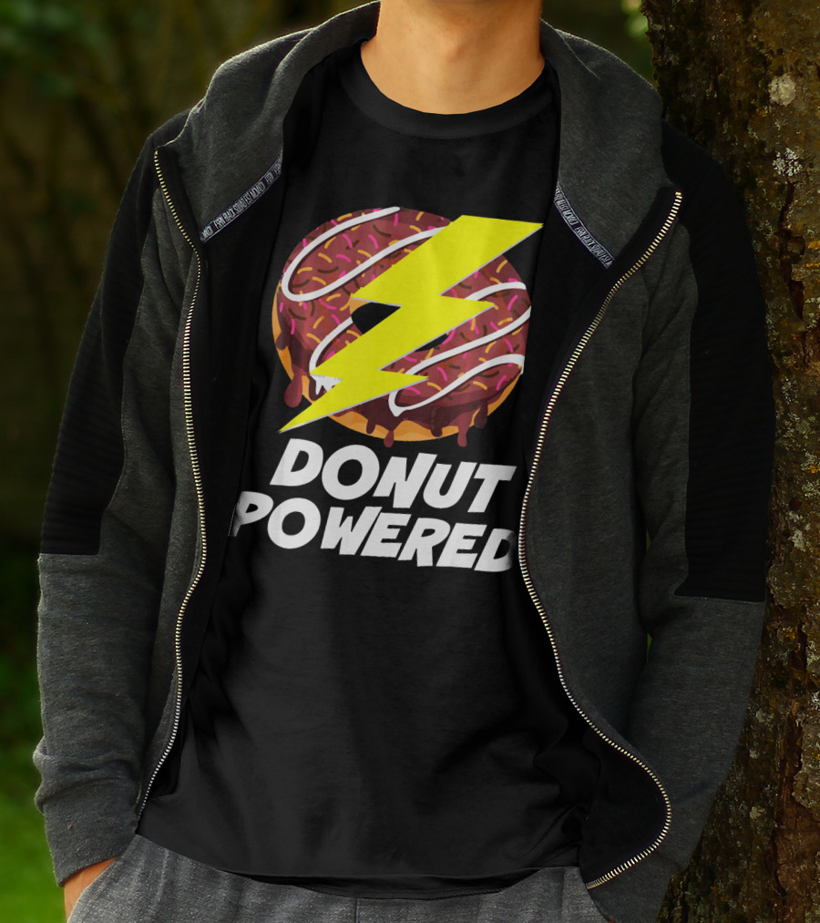 Donut Powered Lightning Bolt Donut With Sprinkles T-Shirt