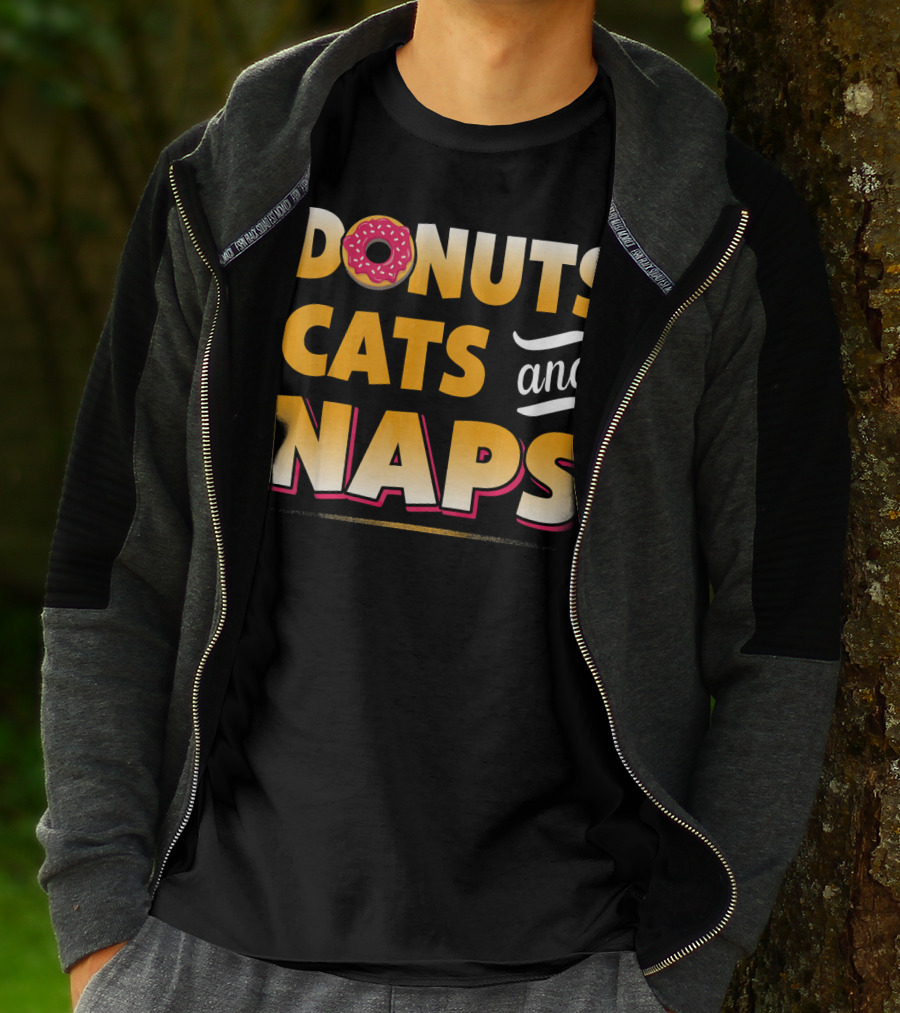Donuts Cats And Naps Funny Cute Donuts Cats T-Shirt