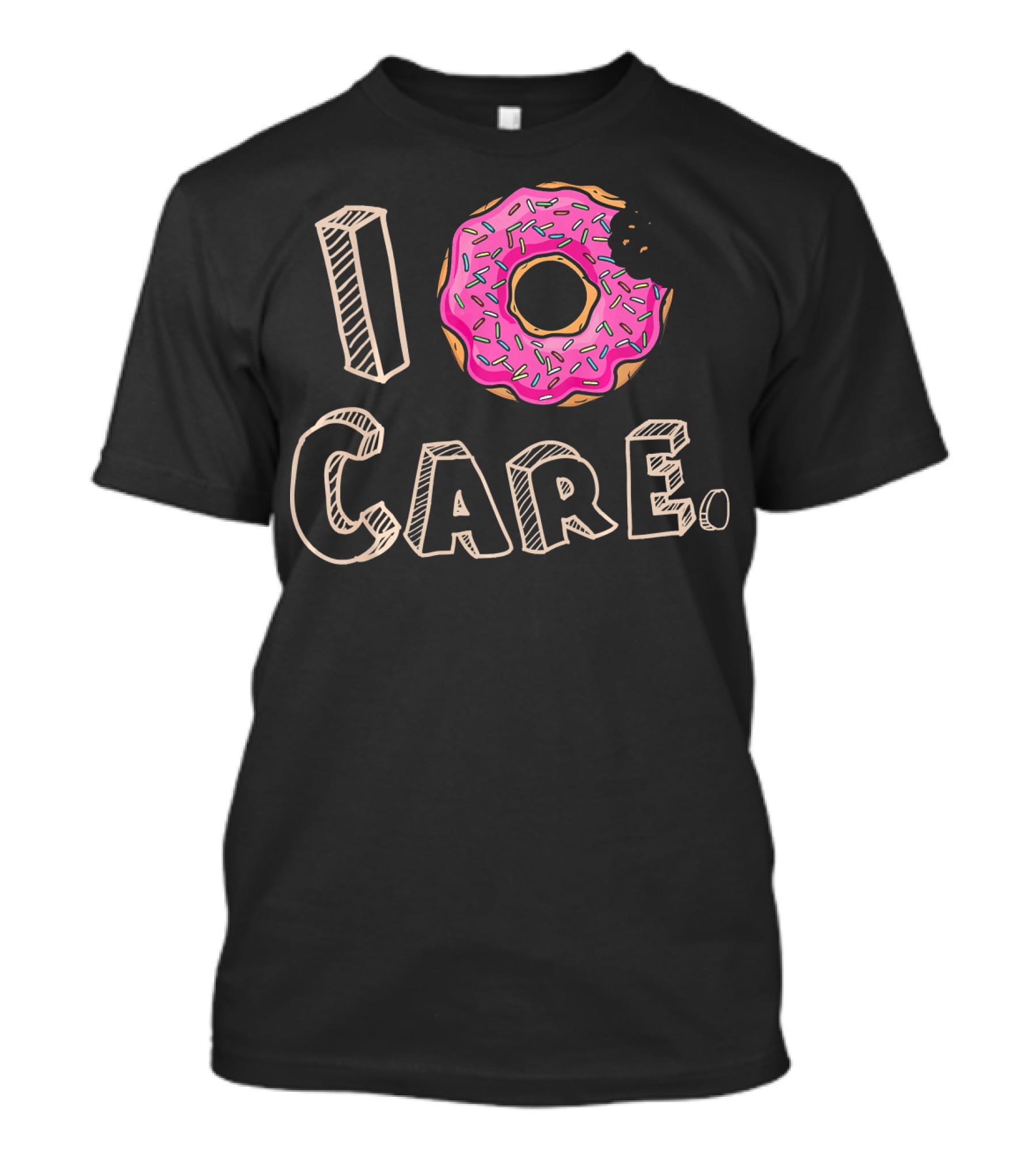 I Donut Care Pink Sprinkle Food Humor T-Shirt