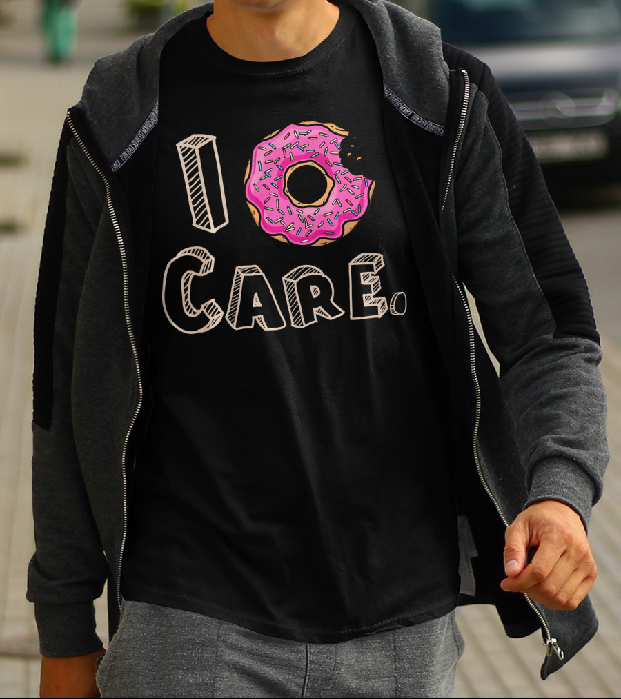 I Donut Care Pink Sprinkle Food Humor T-Shirt