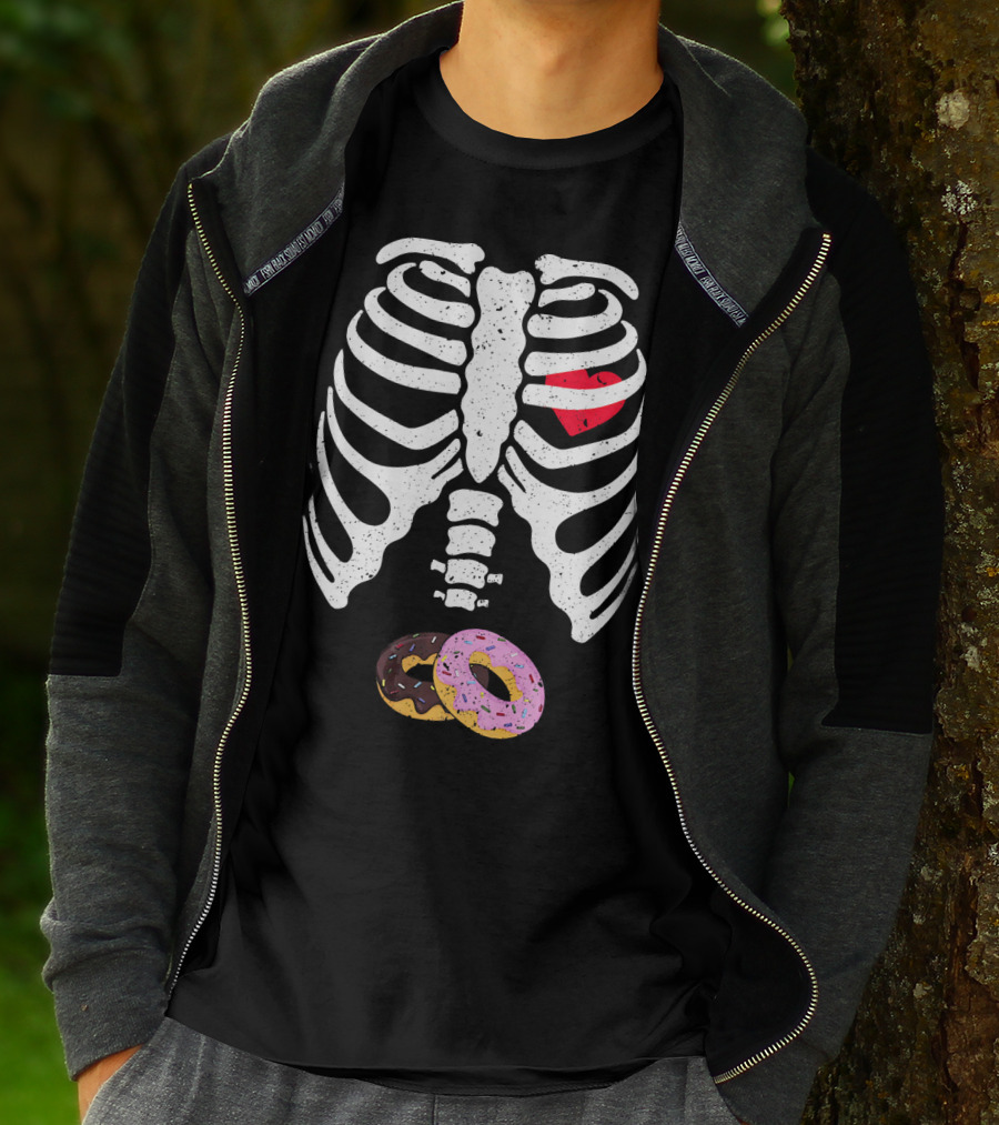 Halloween Pregnancy Skeleton Donut Baby Costume T-Shirt