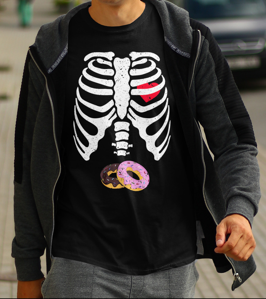 Halloween Pregnancy Skeleton Donut Baby Costume T-Shirt