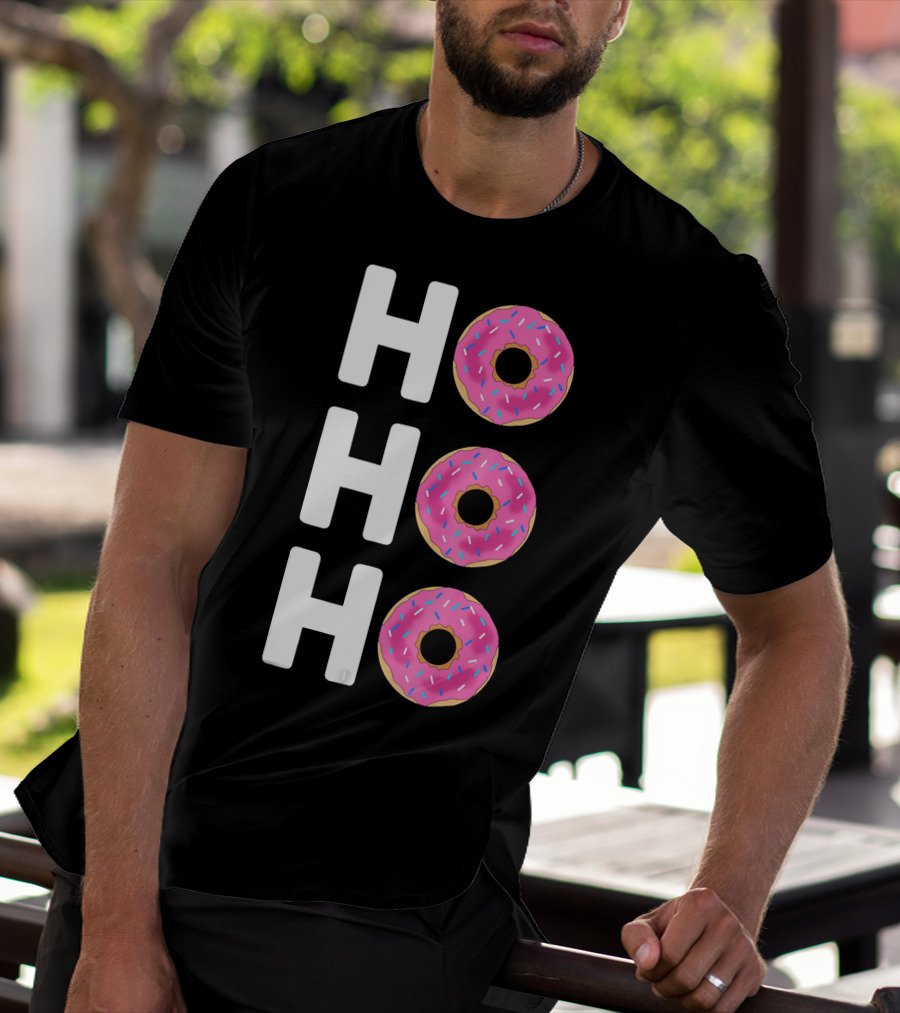 HO HO HO Funny Christmas Donut T-Shirt
