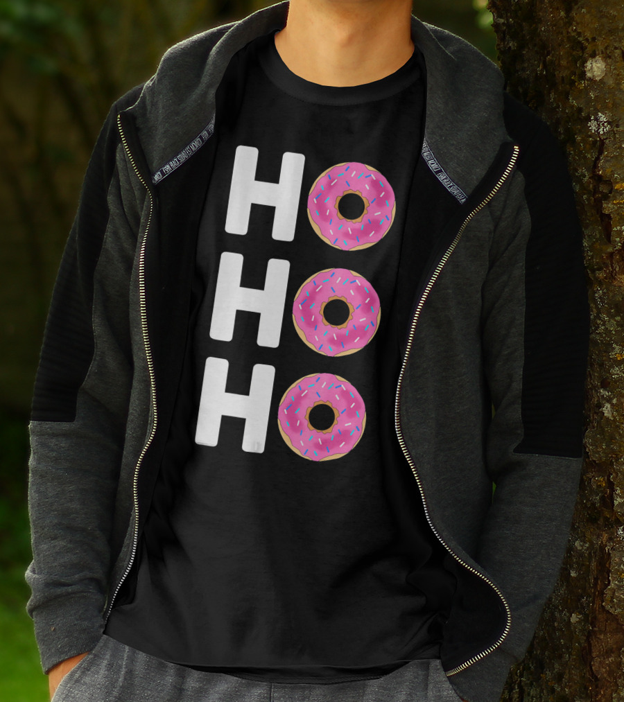 HO HO HO Funny Christmas Donut T-Shirt