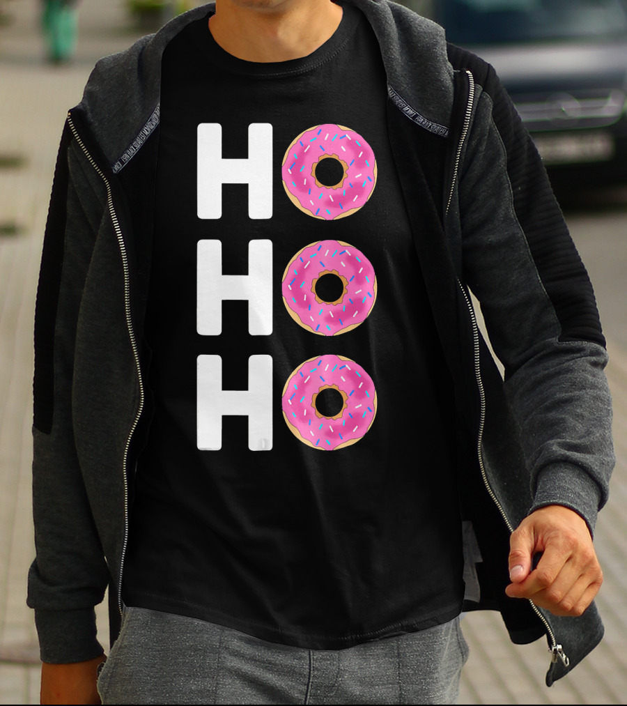 HO HO HO Funny Christmas Donut T-Shirt