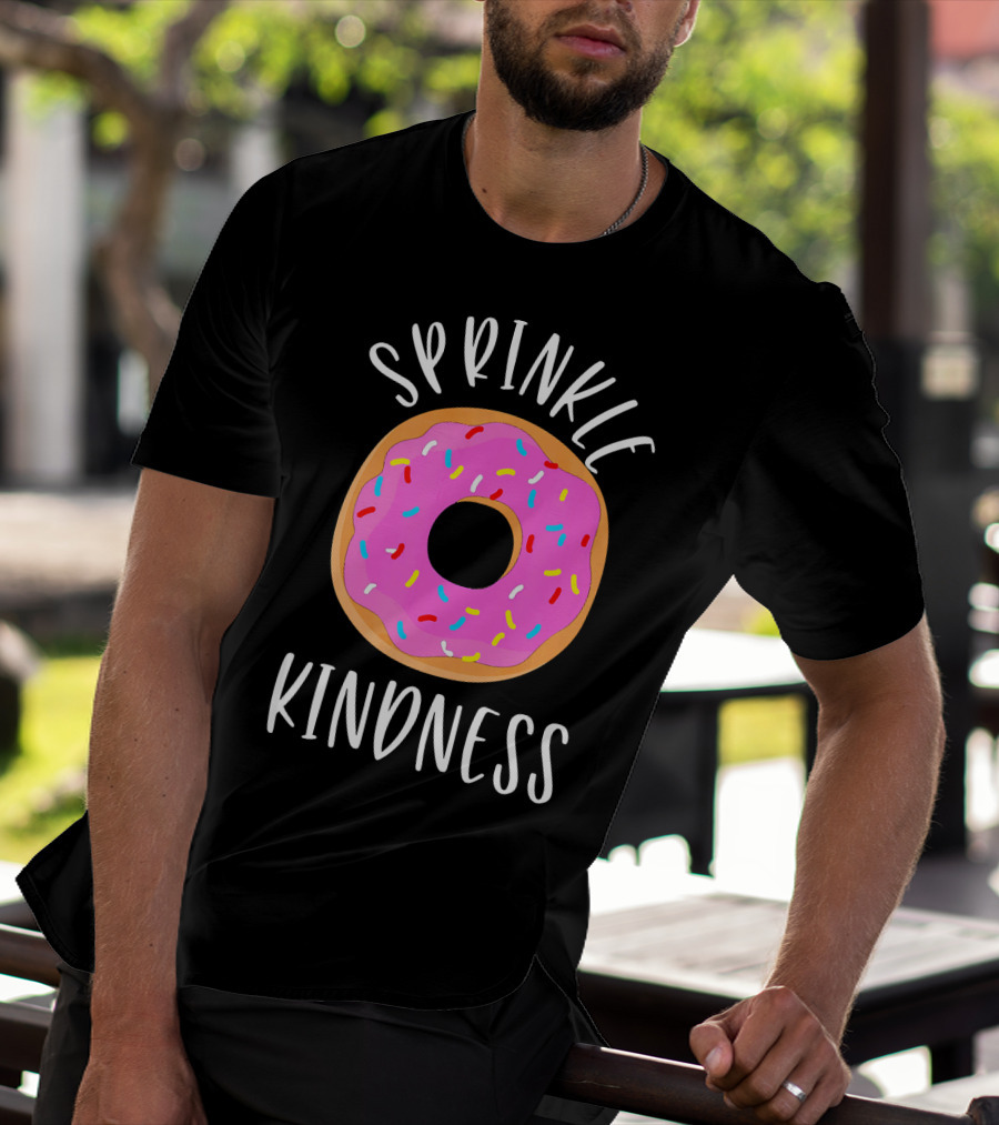 Sprinkle Kindness Donut Anti Bullying Pink Frosted Doughnut T-Shirt