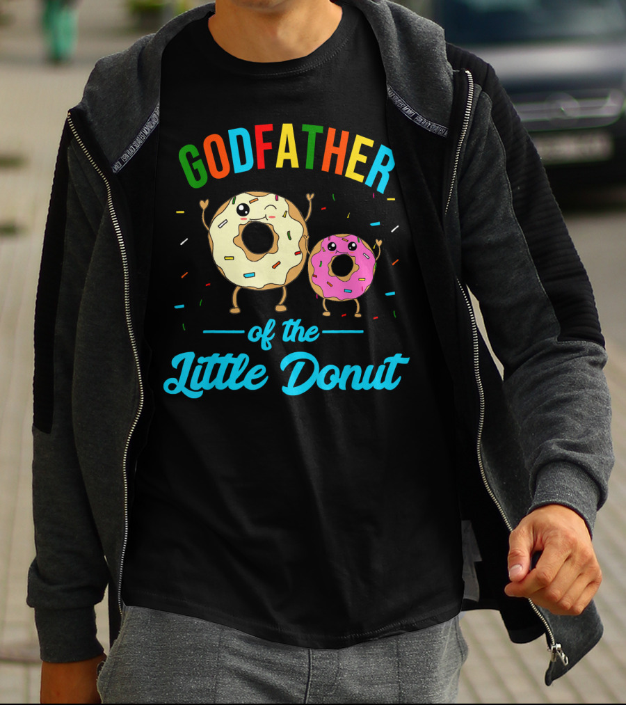 Godfather Of The Little Donut Colorful Sprinkled Donuts And Text T-Shirt