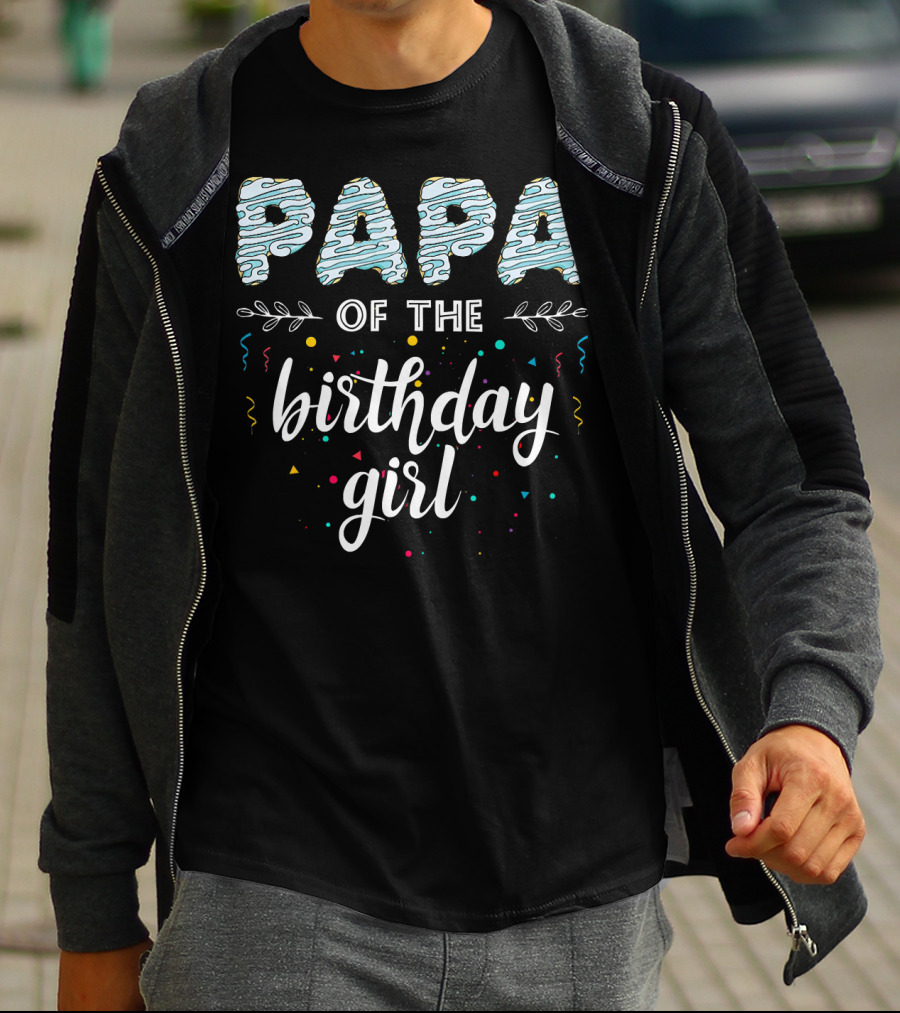 Papa Of The Birthday Girl Donut Family B Day T-Shirt