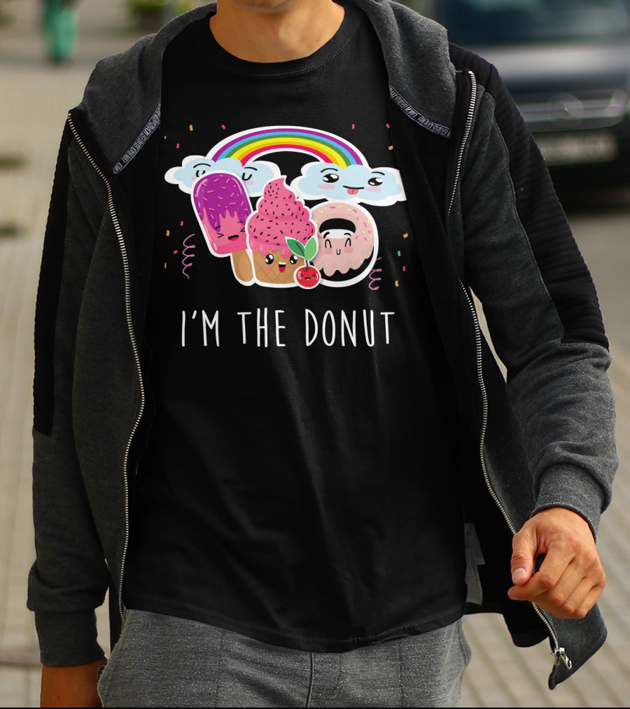 I'm The Donut Cute Funneh Kids Happy Family Rainbow Ice Cream Clouds T-Shirt
