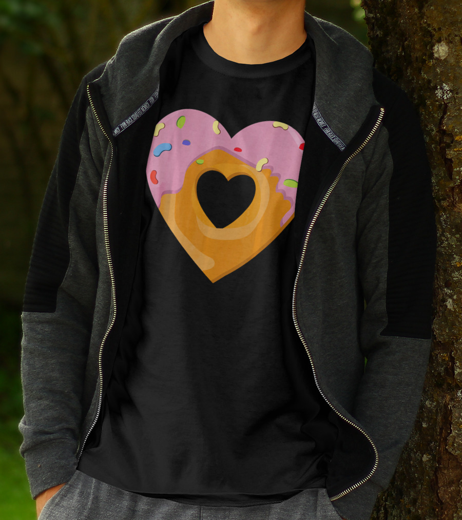 Donut Heart Cute Donut Heart WomenYouth Va T-Shirt