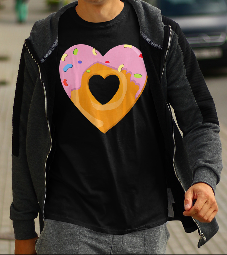 Donut Heart Cute Donut Heart WomenYouth Va T-Shirt