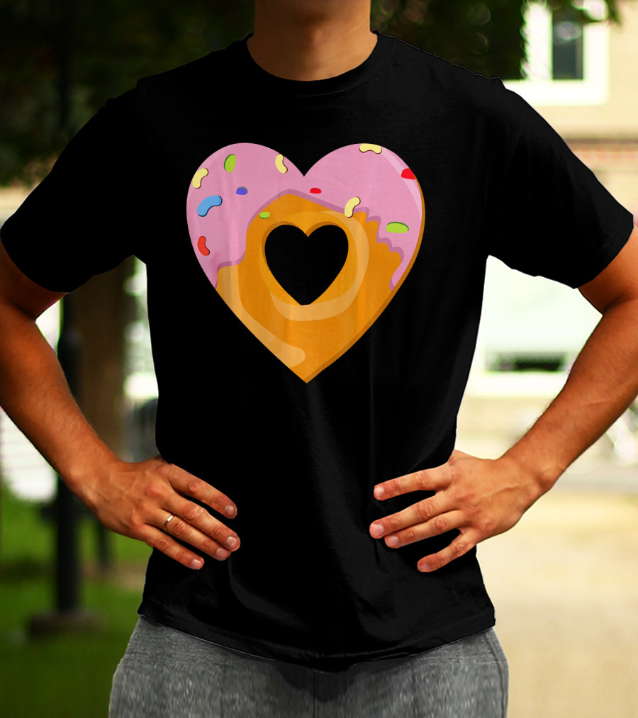 Donut Heart Cute Donut Heart WomenYouth Va T-Shirt