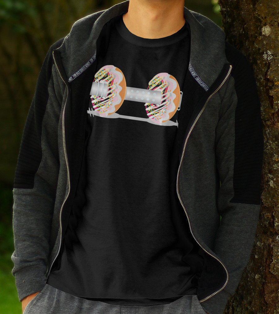 Gym Weight Lifting Donut Dumbbell Sprinkles T-Shirt