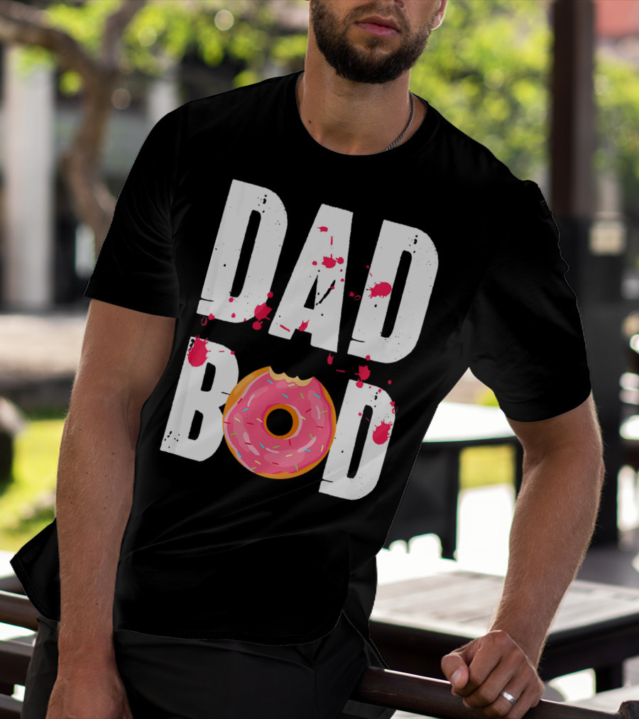 Dad Bod Donut Pink Sprinkle Humor T-Shirt