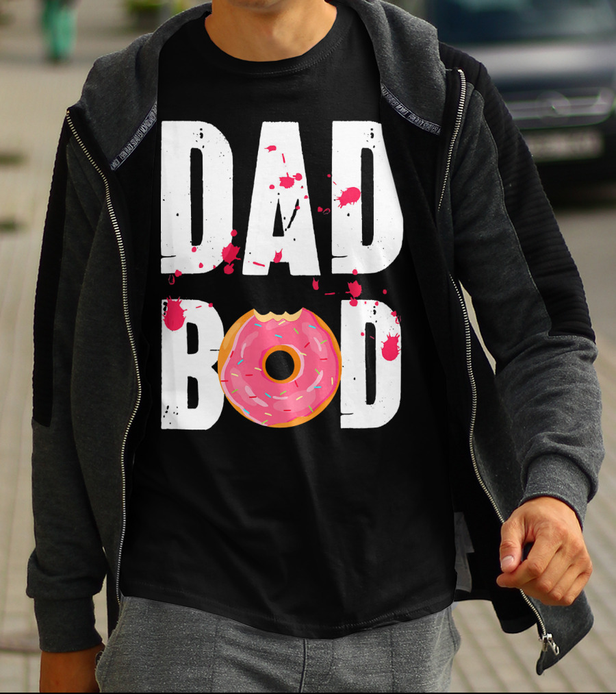 Dad Bod Donut Pink Sprinkle Humor T-Shirt