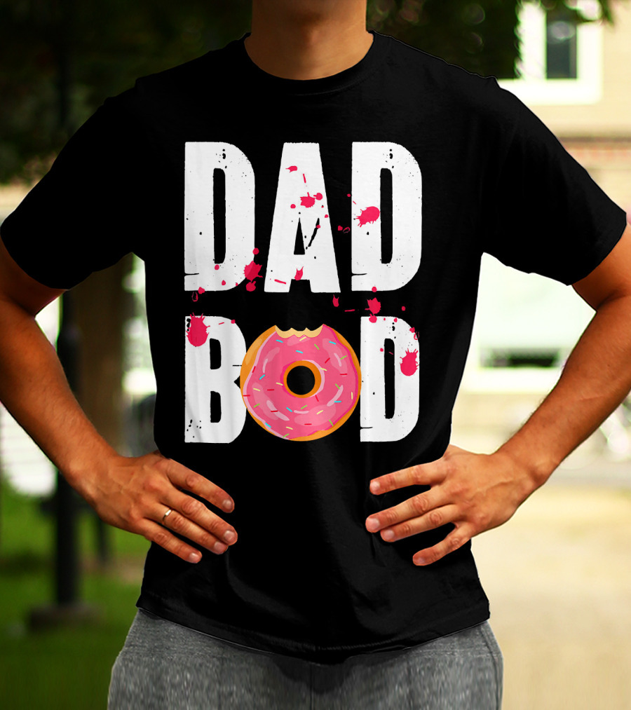 Dad Bod Donut Pink Sprinkle Humor T-Shirt
