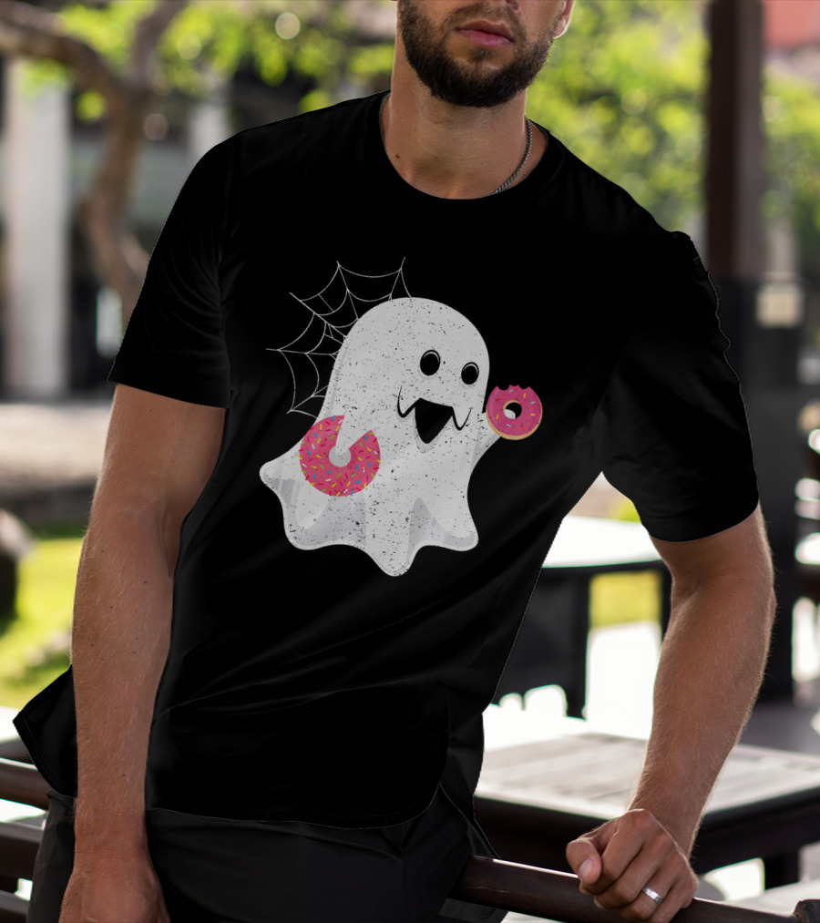 Ghost With Donut Halloween Costume Boy T-Shirt