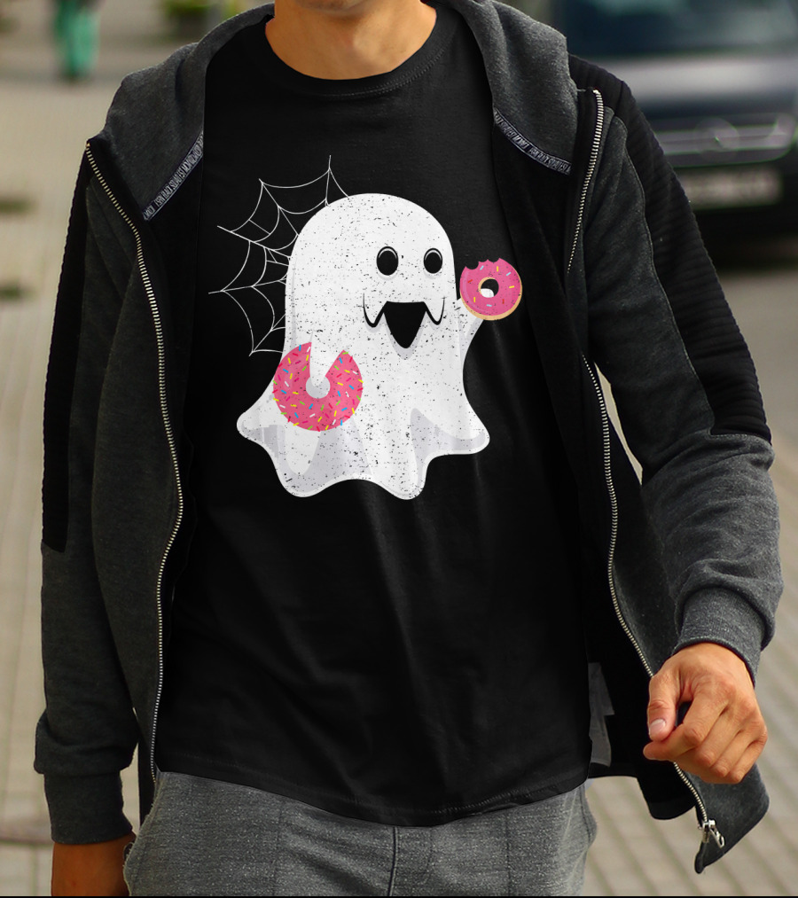 Ghost With Donut Halloween Costume Boy T-Shirt