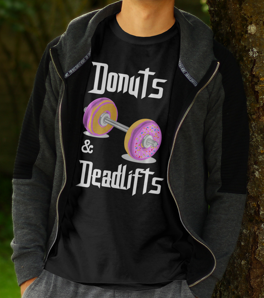 Donuts And Deadlifts Funny Workouts T-Shirt