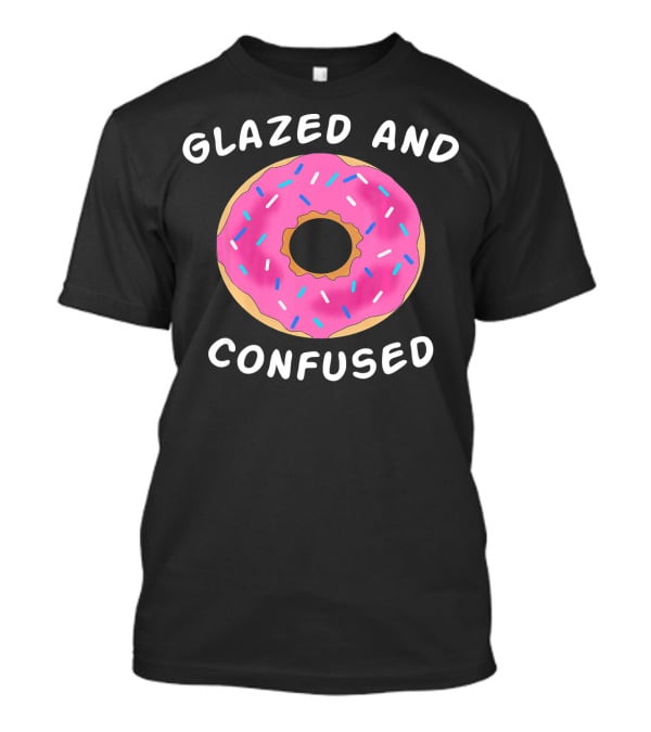 Glazed And Confused Donut Lover Pink Sprinkle Doughnut T-Shirt