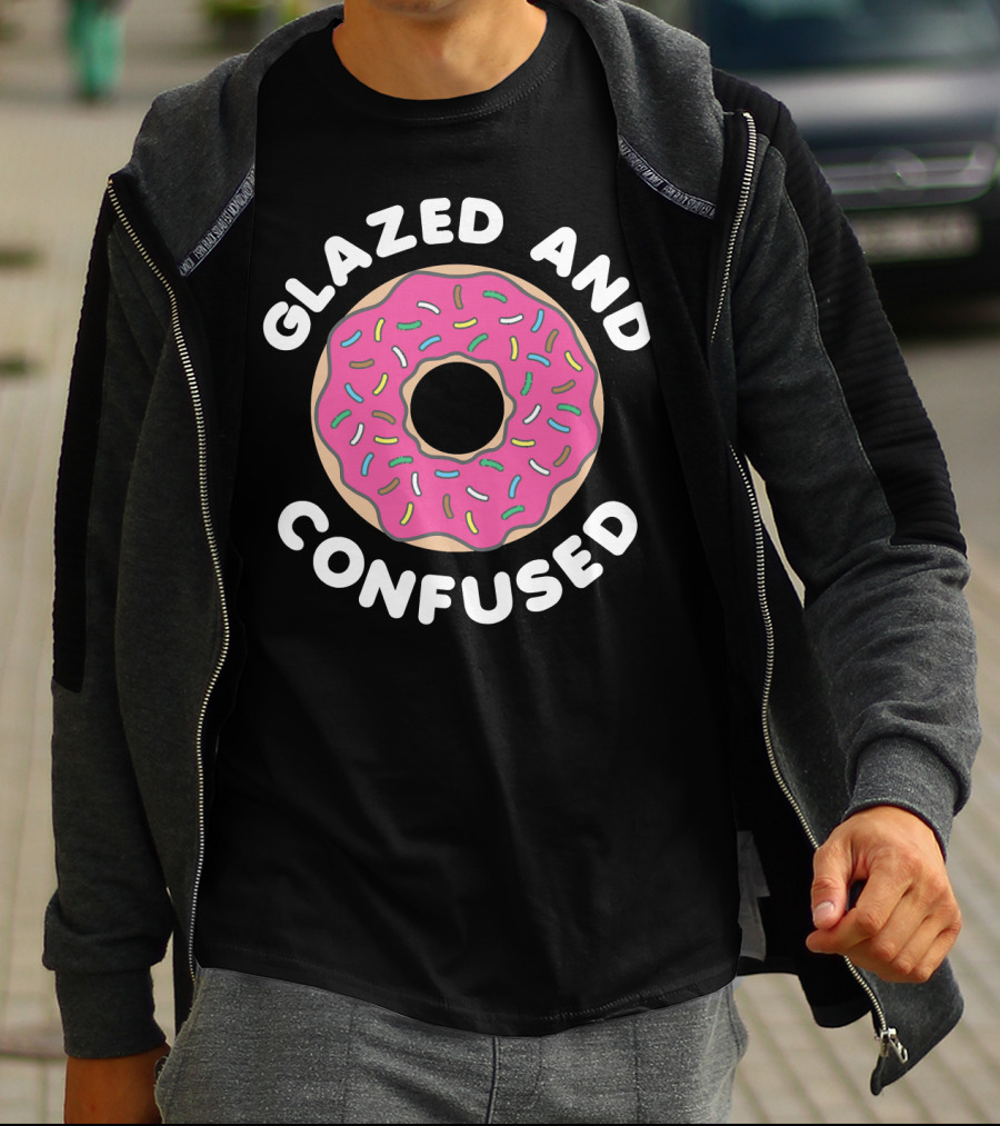 Glazed And Confused Pink Sprinkle Donut T-Shirt