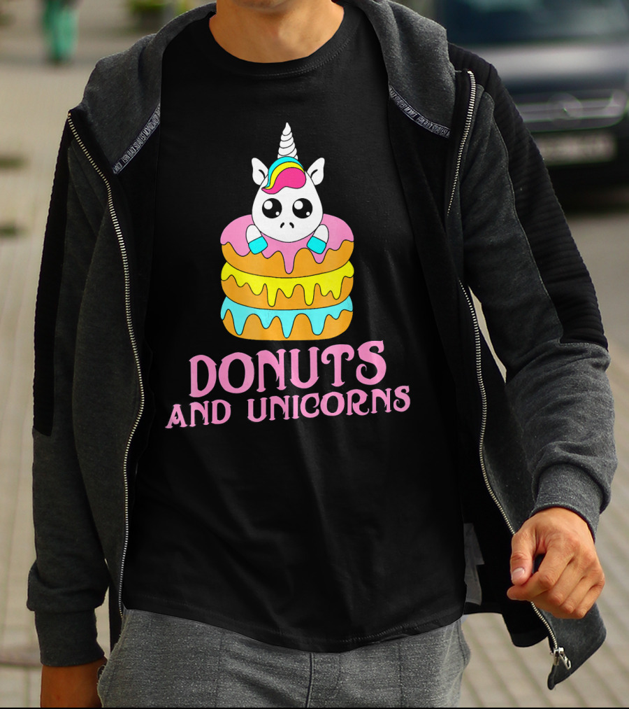 Donuts And Unicorns Sweet Foodie Lover Fantasy T-Shirt