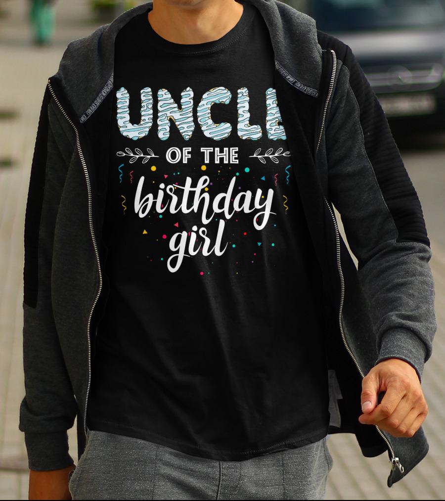 Uncle Of The Birthday Girl Confetti Fun T-Shirt