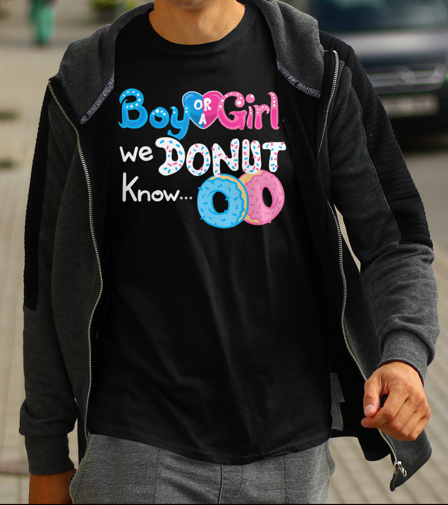 Boy Or Girl We Donut Know Gender Reveal Family Fun T-Shirt