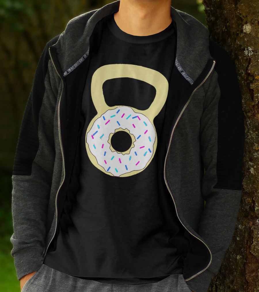 Kettlebell Donut Fitness Workout Sprinkled Sweet Motivation T-Shirt