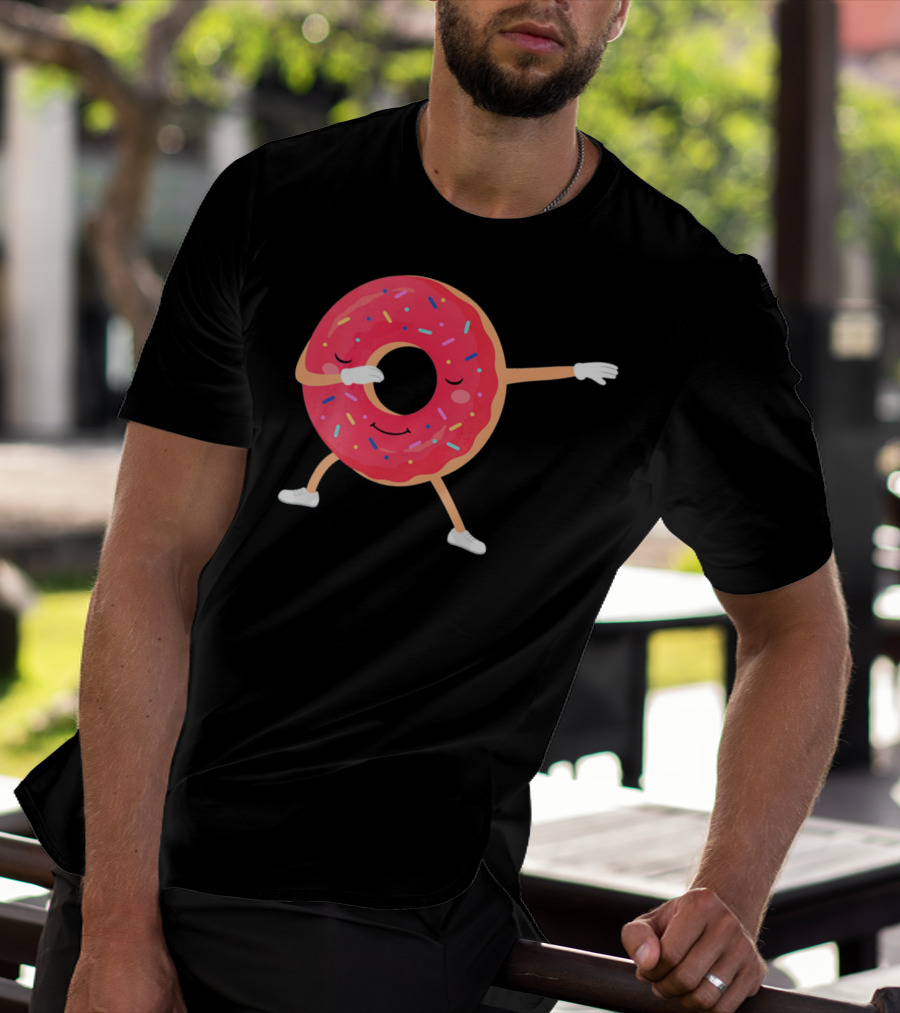 Dabbing Donut Sprinkles Funny Dance T-Shirt