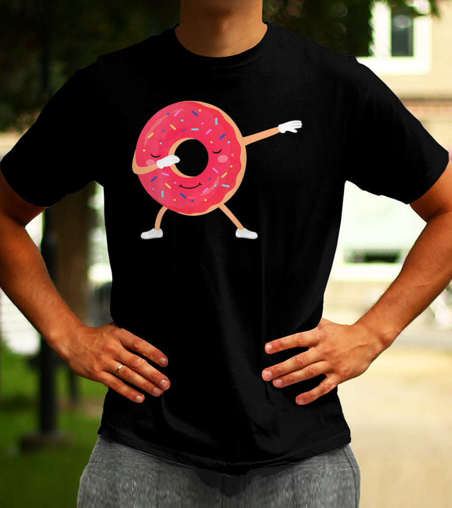 Dabbing Donut Sprinkles Funny Dance T-Shirt