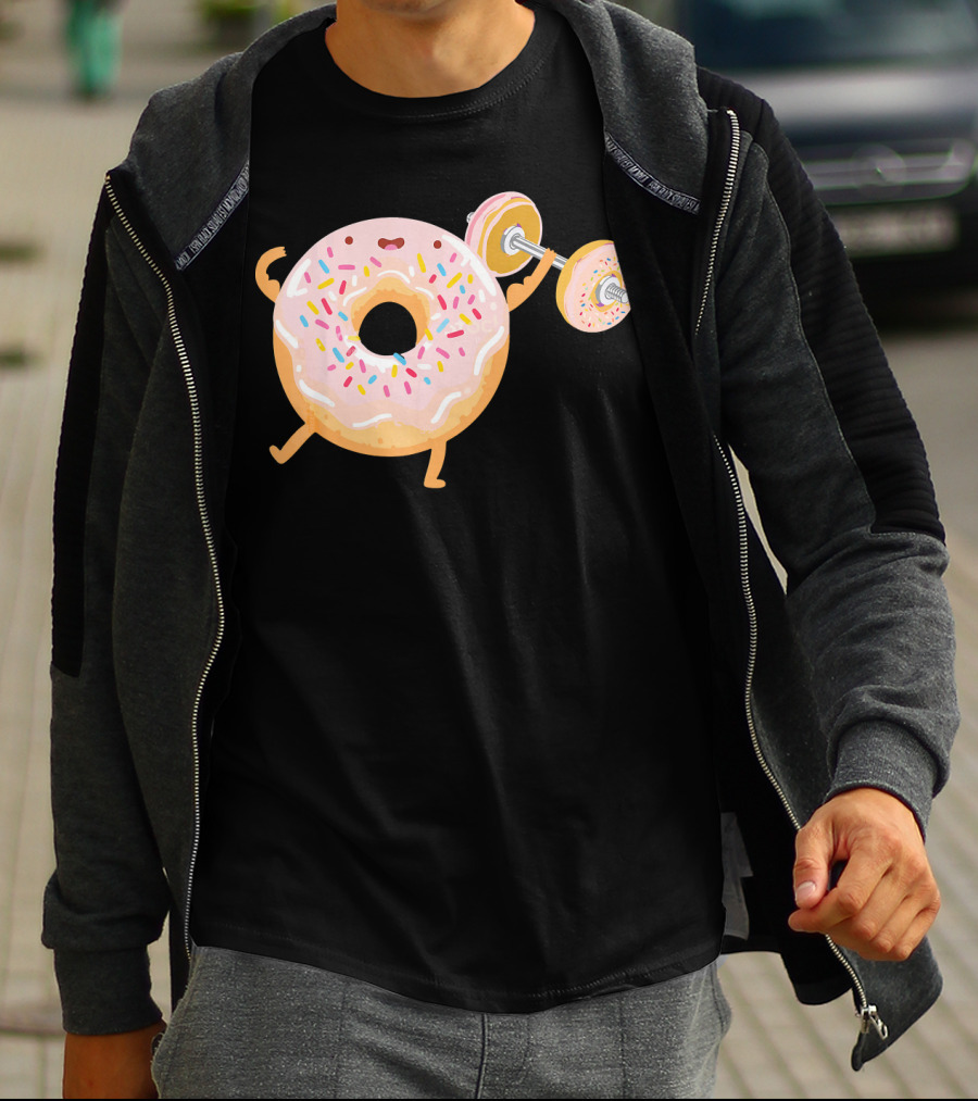 Funny Donut Gym Barbell Fitness Humor T-Shirt