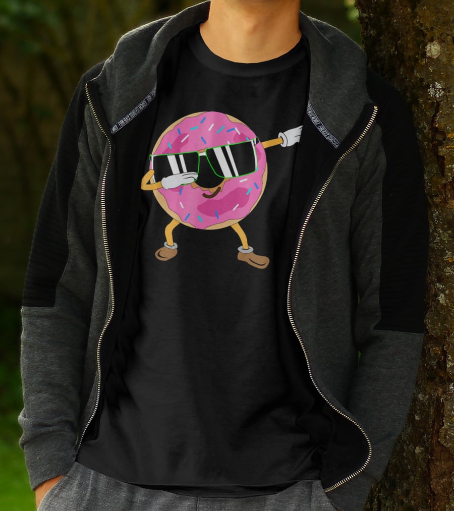 Cool Dabbing Donut Sprinkles Sunglasses Fun T-Shirt