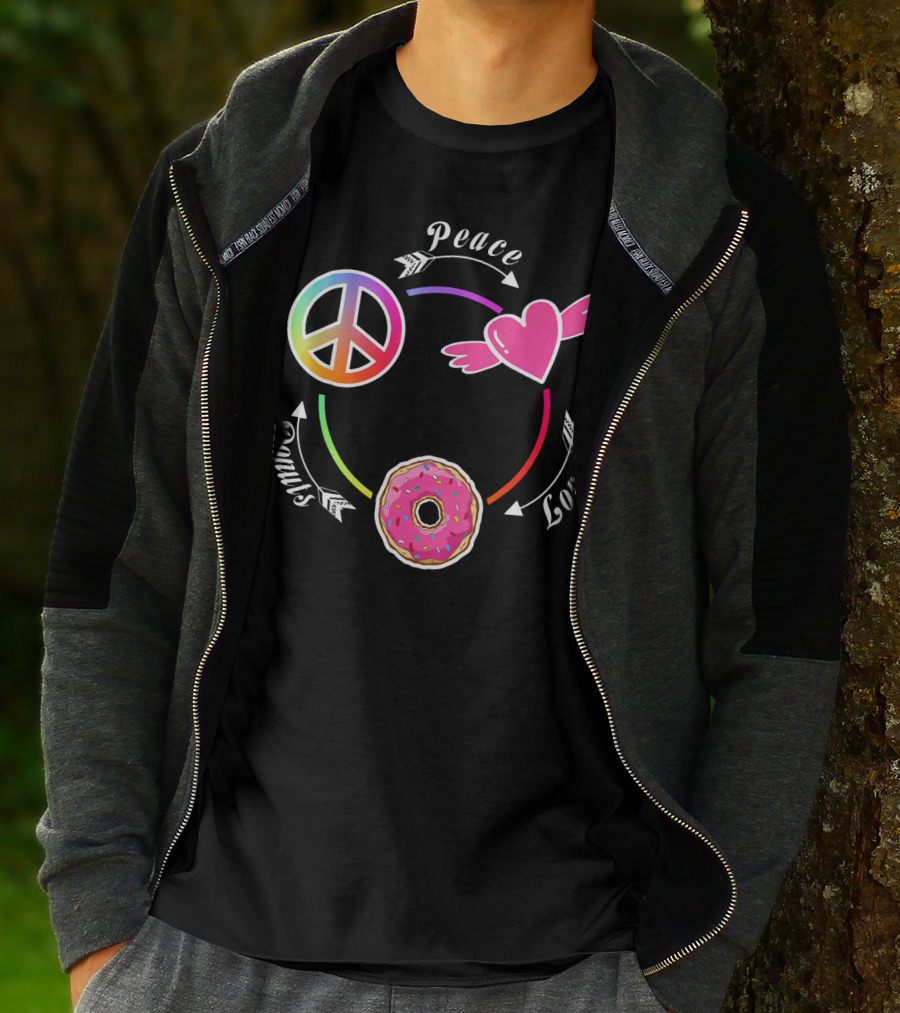 Peace Love Donuts Funny Donut I Love Donuts Lover T-Shirt