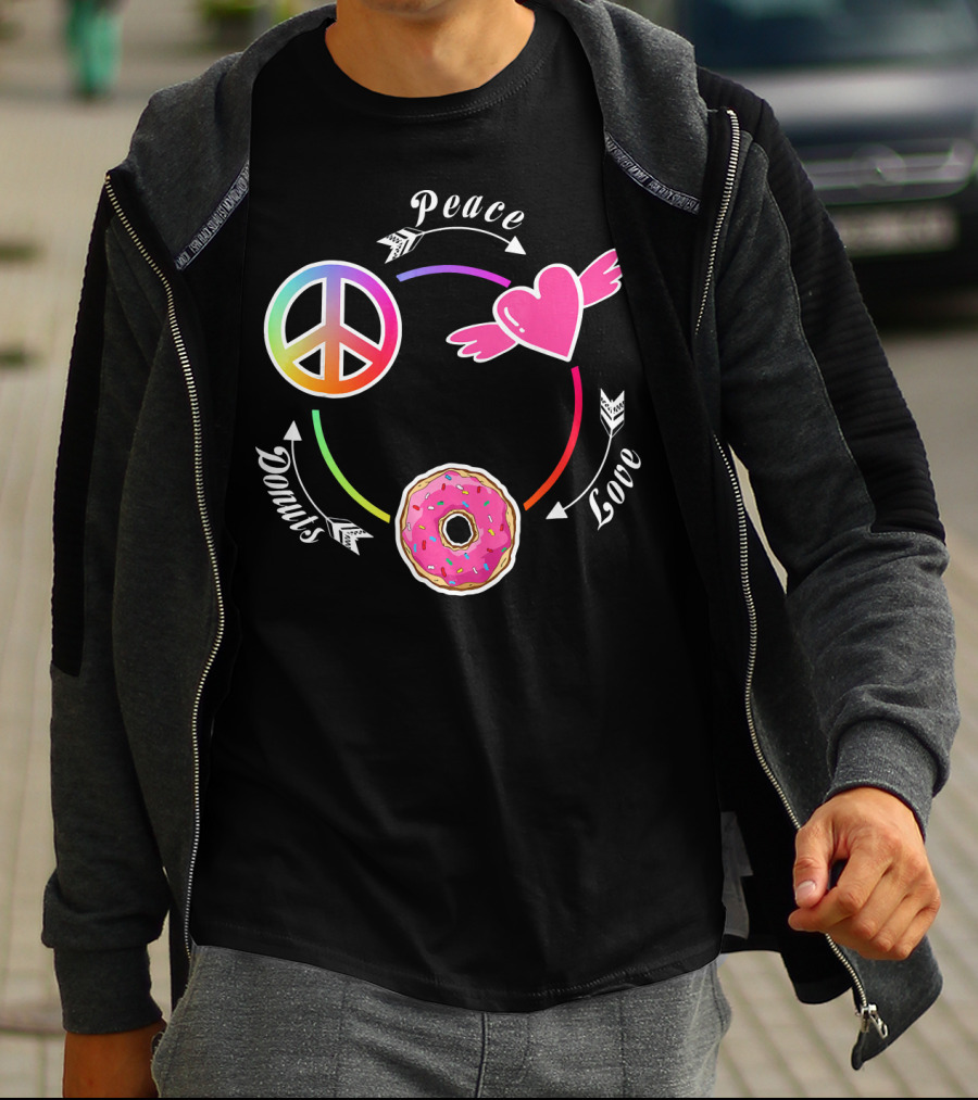 Peace Love Donuts Funny Donut I Love Donuts Lover T-Shirt
