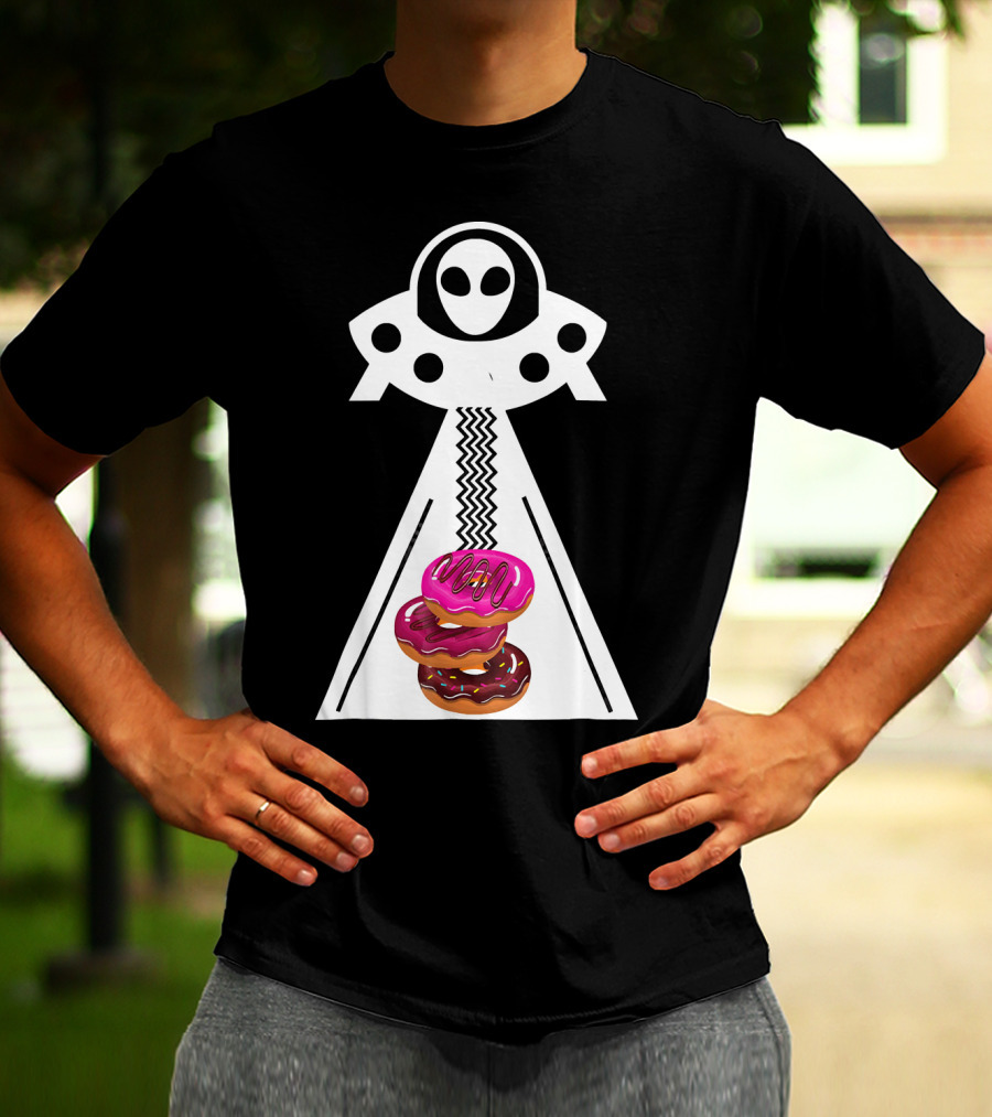 Alien Abduction Funny Aliens Do Donuts Uplift Beam T-Shirt