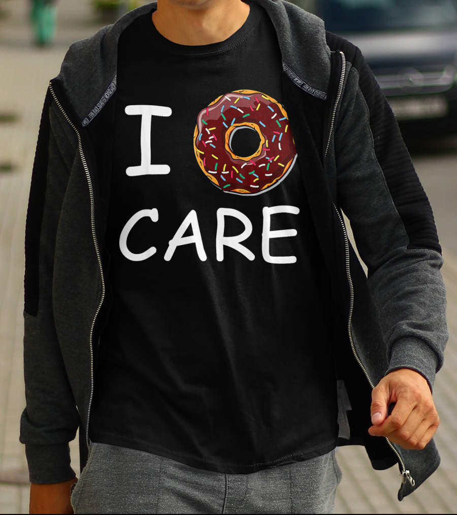 I Donut Care Sprinkles Donut Print T-Shirt