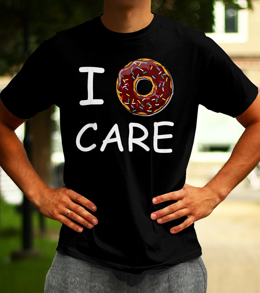 I Donut Care Sprinkles Donut Print T-Shirt