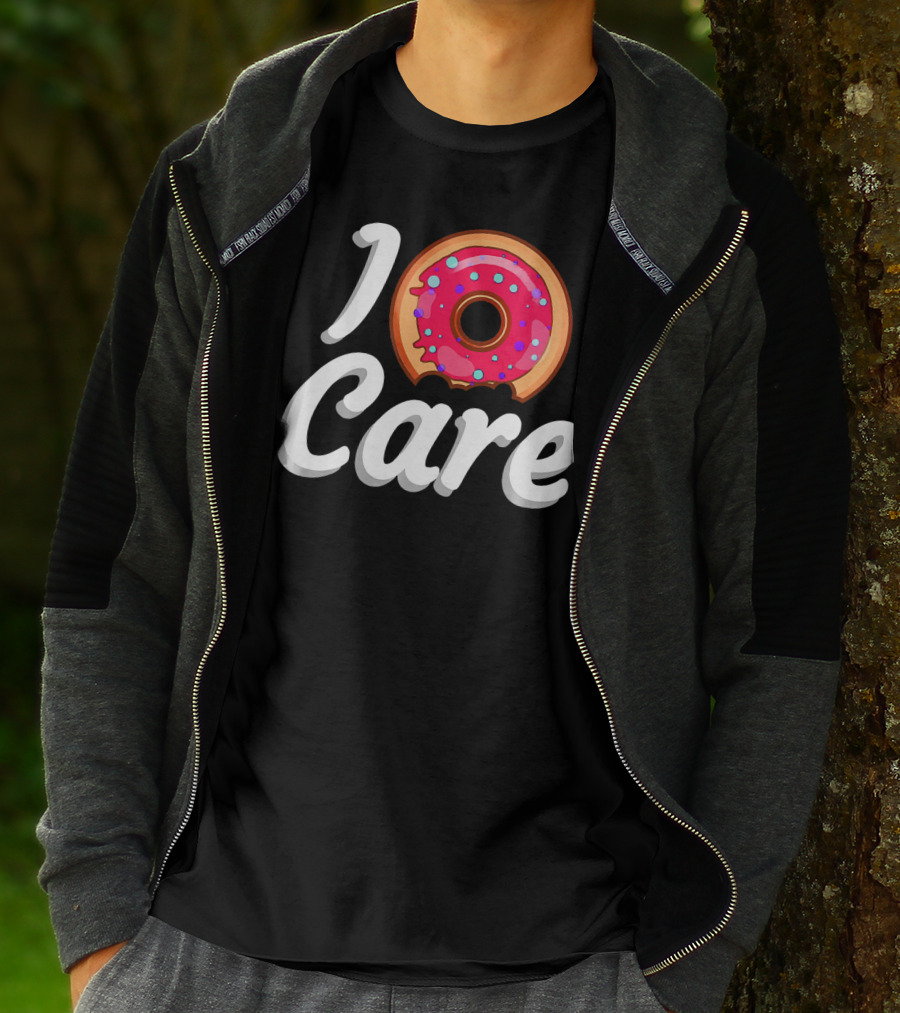 I Donut Care Funny Doughnut Lovers Pink Sprinkled Donut T-Shirt