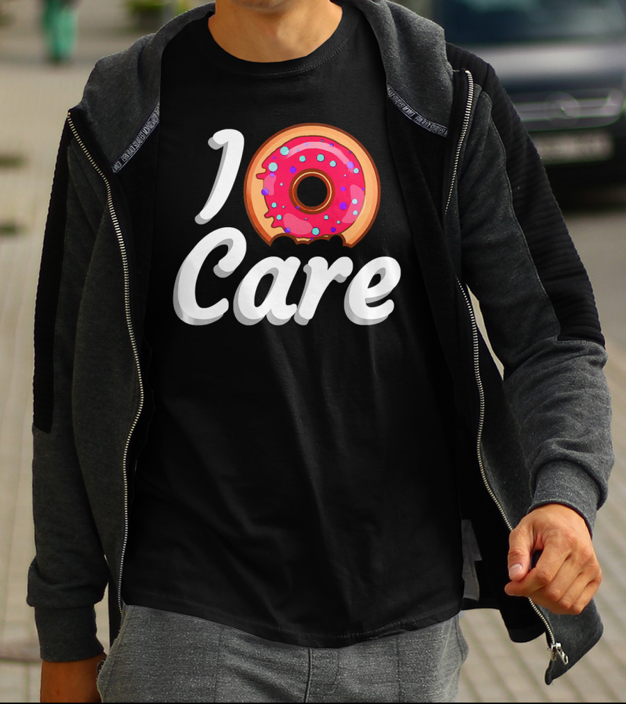 I Donut Care Funny Doughnut Lovers Pink Sprinkled Donut T-Shirt