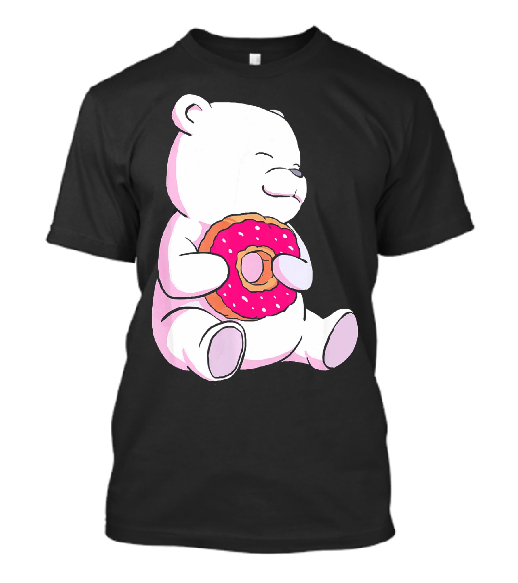 Polar Bear Holding Donut Animal Lover T-Shirt