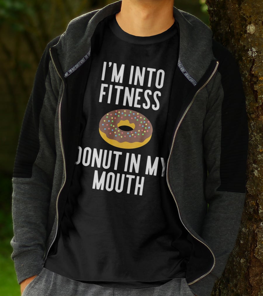 I'm Into Fitness Donut In My Mouth Colorful Sprinkled Pastry Fun T-Shirt