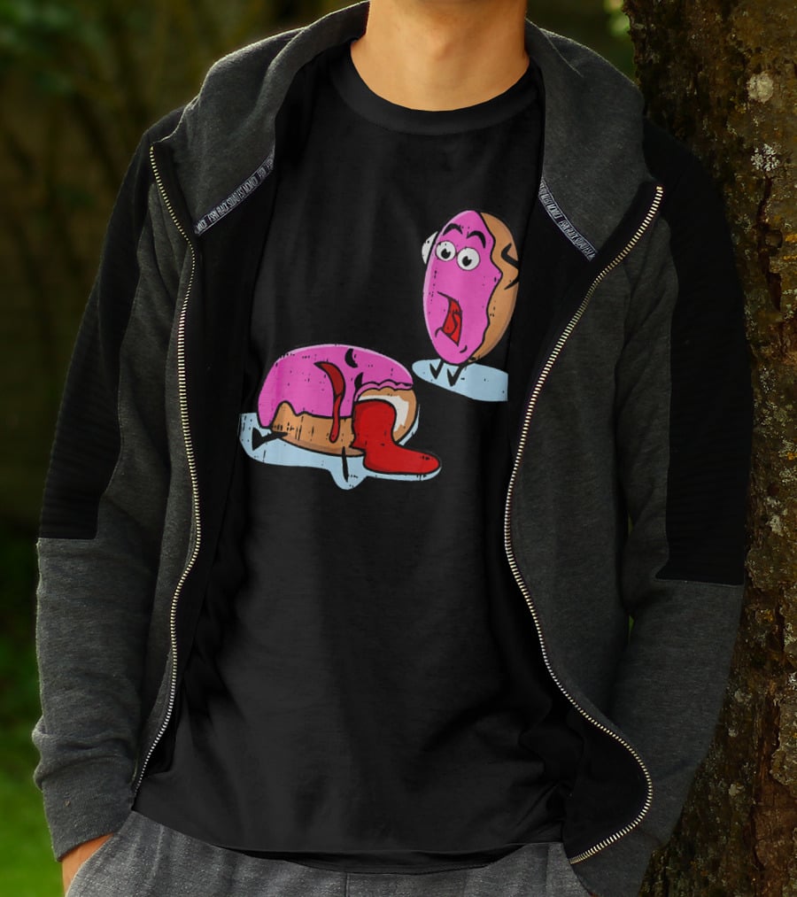 Dead Doughnut Bite Funny Donut Joke Swee Comic Reaction T-Shirt