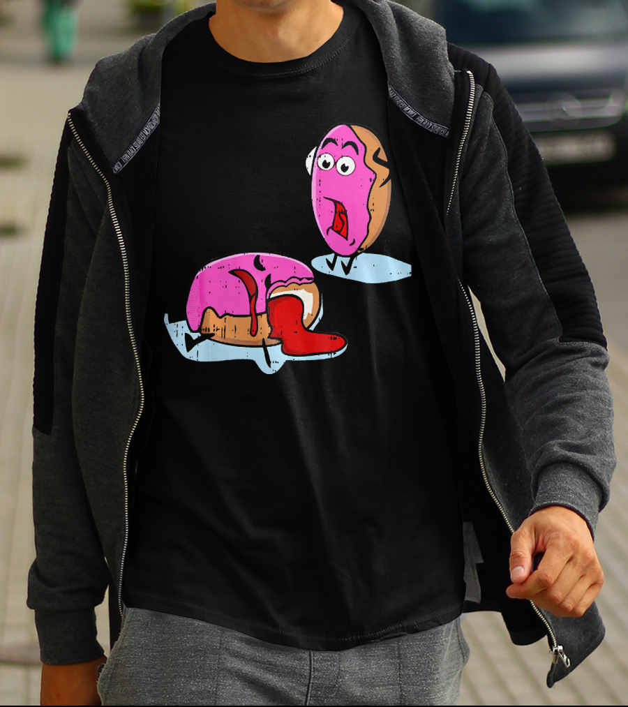Dead Doughnut Bite Funny Donut Joke Swee Comic Reaction T-Shirt