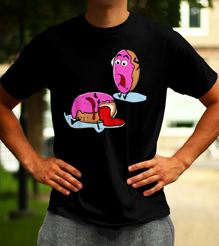 Dead Doughnut Bite Funny Donut Joke Swee Comic Reaction T-Shirt