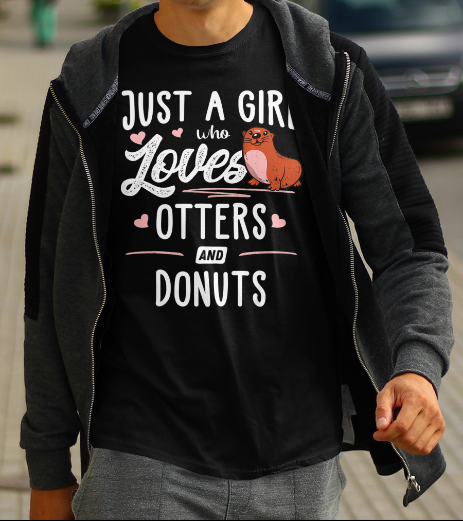 Just A Girl Who Loves Cute Otters And Delicious Donuts T-Shirt