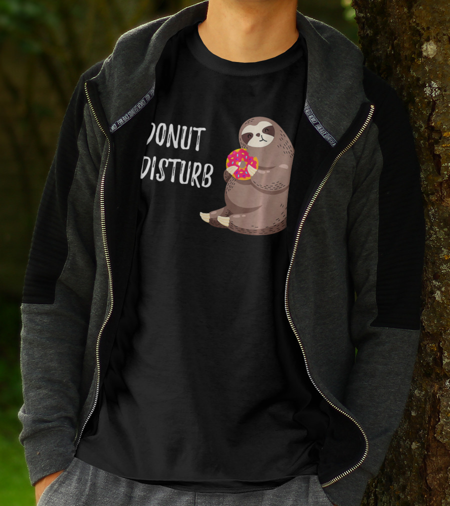 Donut Disturb Cute Sloth Eating A Donut T-Shirt